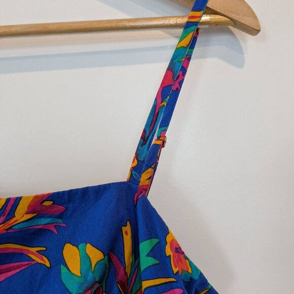 J. Crew Top Size 8 Tropical Floral Tie-back Strappy Flowy Spaghetti Strap #BQ035 - Picture 9 of 16